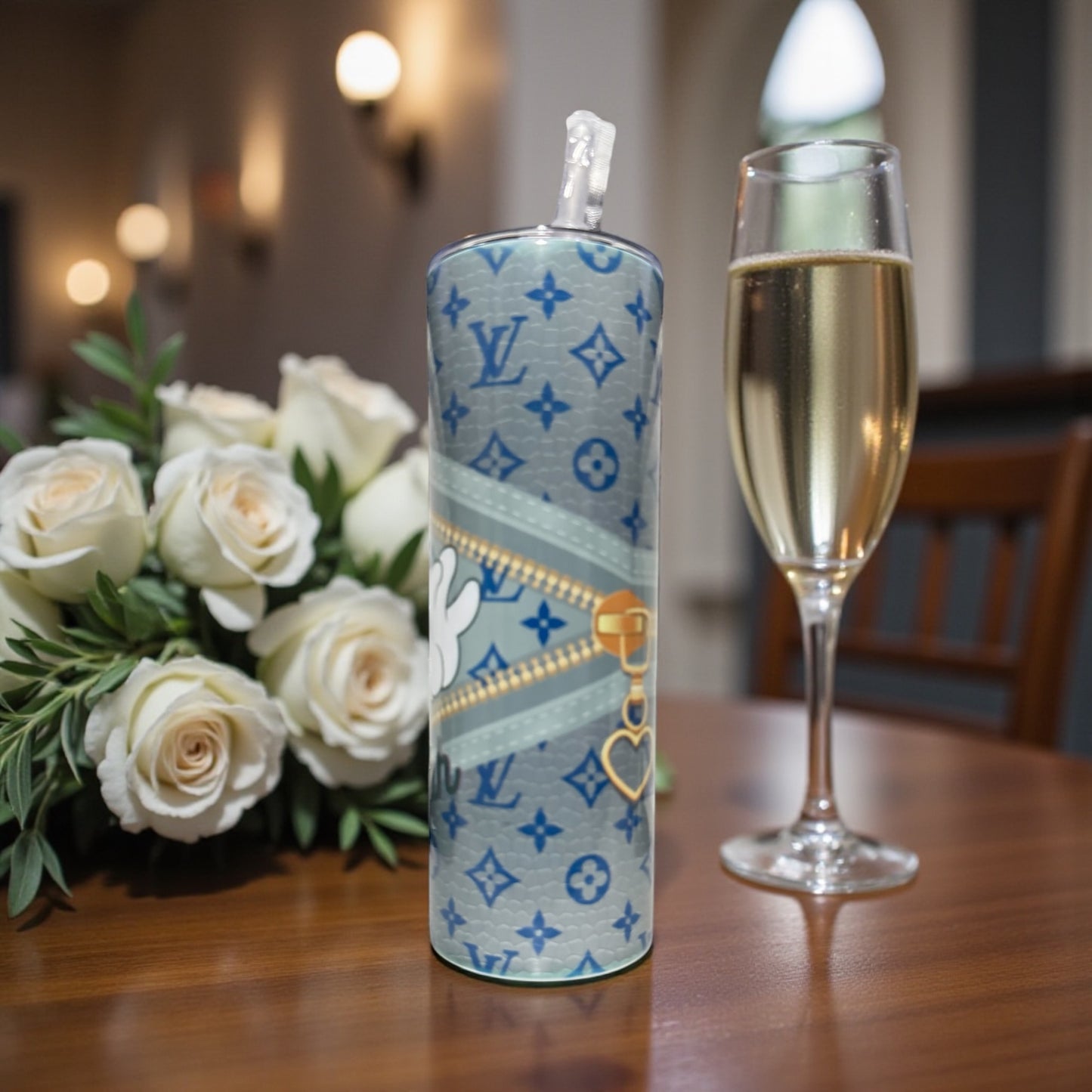 LV GREY MINNIE 20OZ CUSTOM TUMBLER