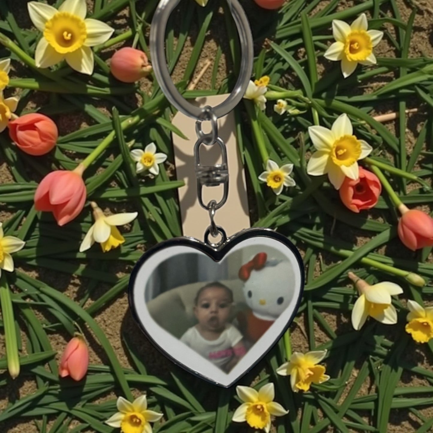 CUSTOM HEART SHAPE PICTURE KEY CHAIN