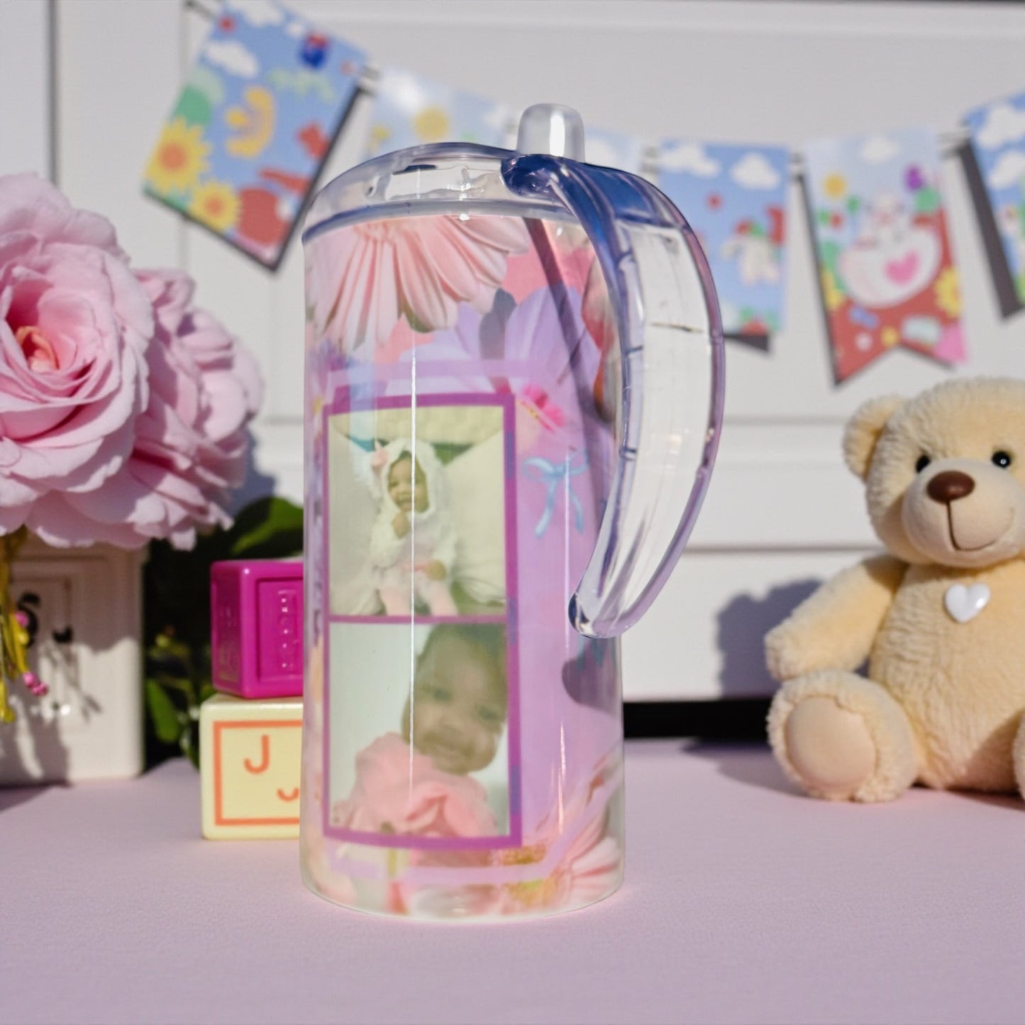 CUSTOM PERSONALIZED BABY BOTTLE AND SIPPY CUP SET