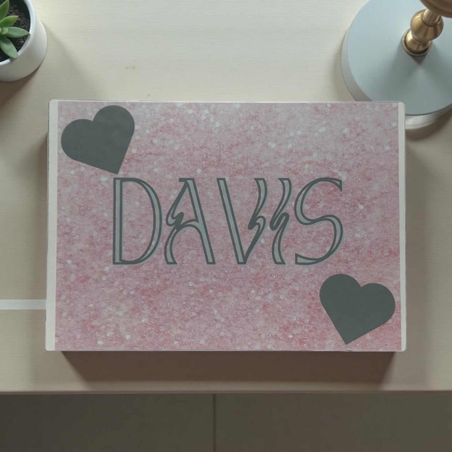 CUSTOM PERSONALIZED TEMPERED GLASS CUTTING BOARD