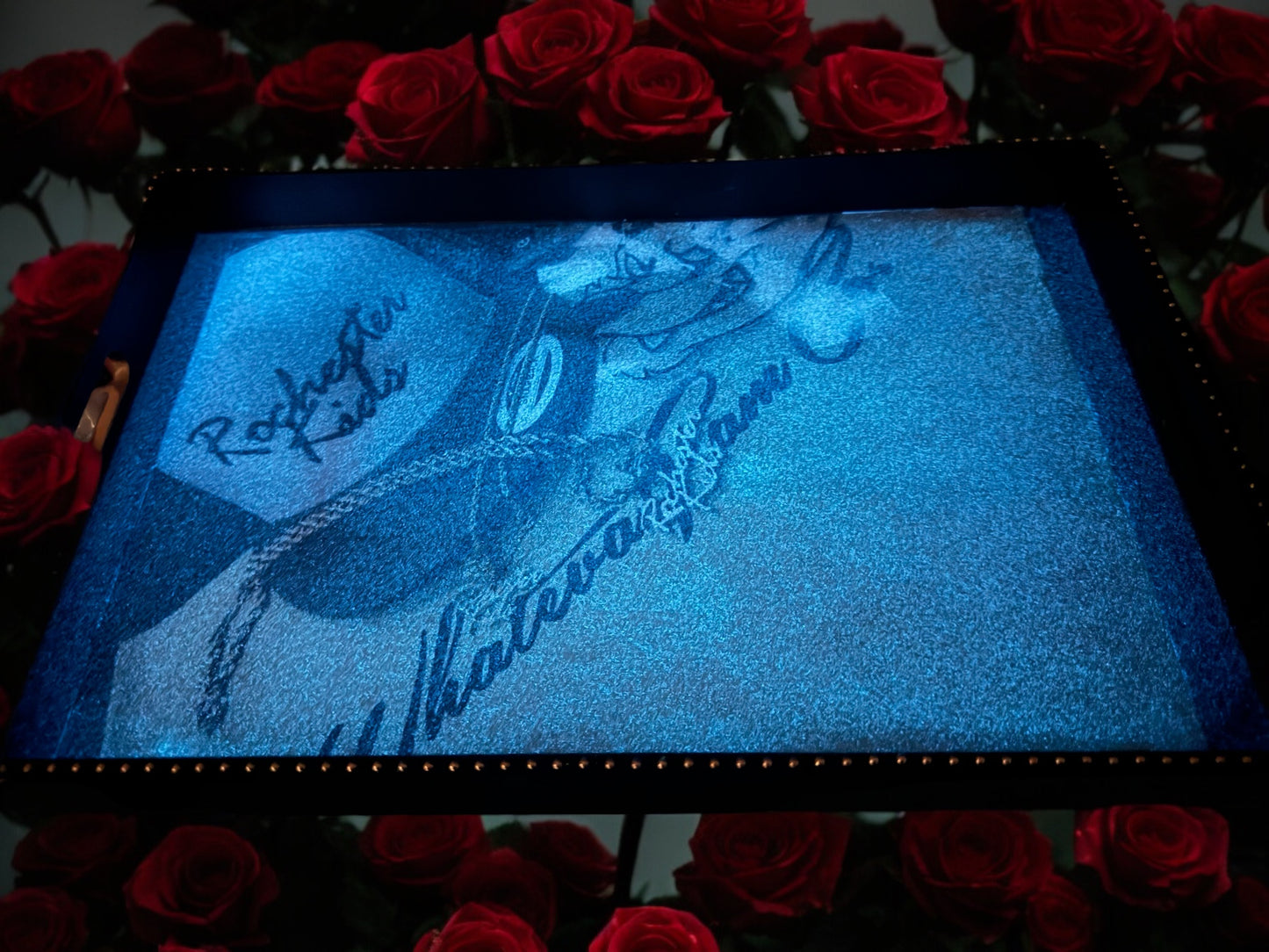 CUSTOM PICTURE WOOD RESIN COVERED SERVING TRAY