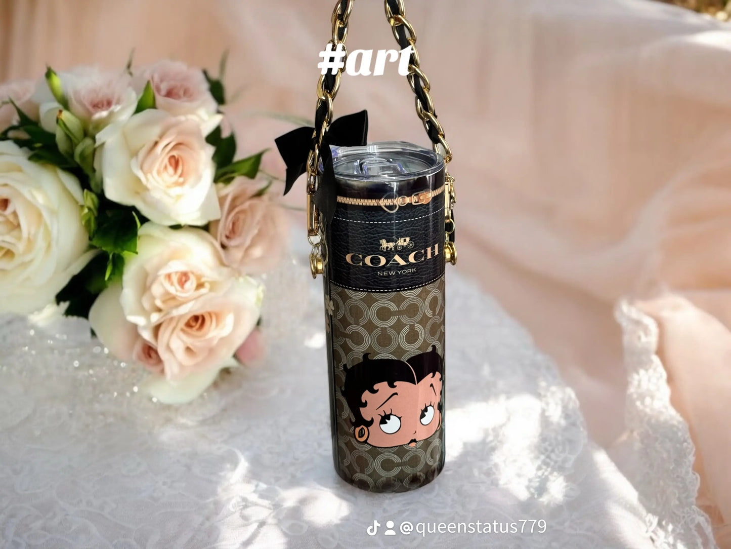 BROWN COACH BAG BETTY CUSTOM 20OZ PURSE TUMBLER