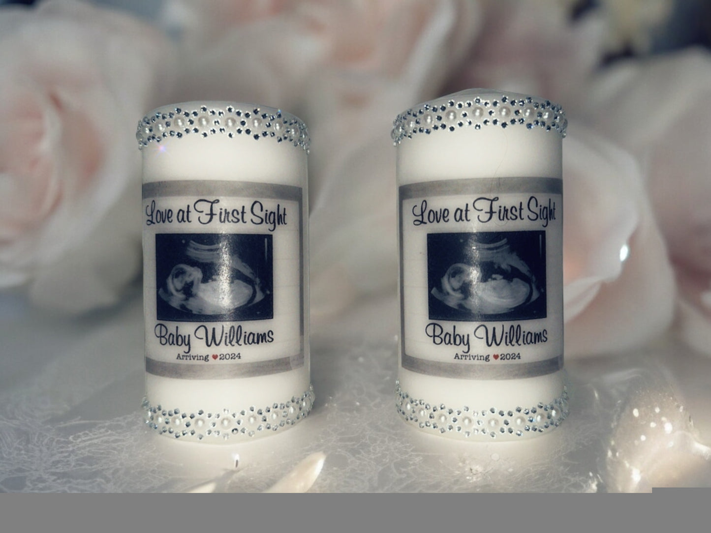 CUSTOM ULTRASOUND PICTURE DECRATIVE CANDLE SET
