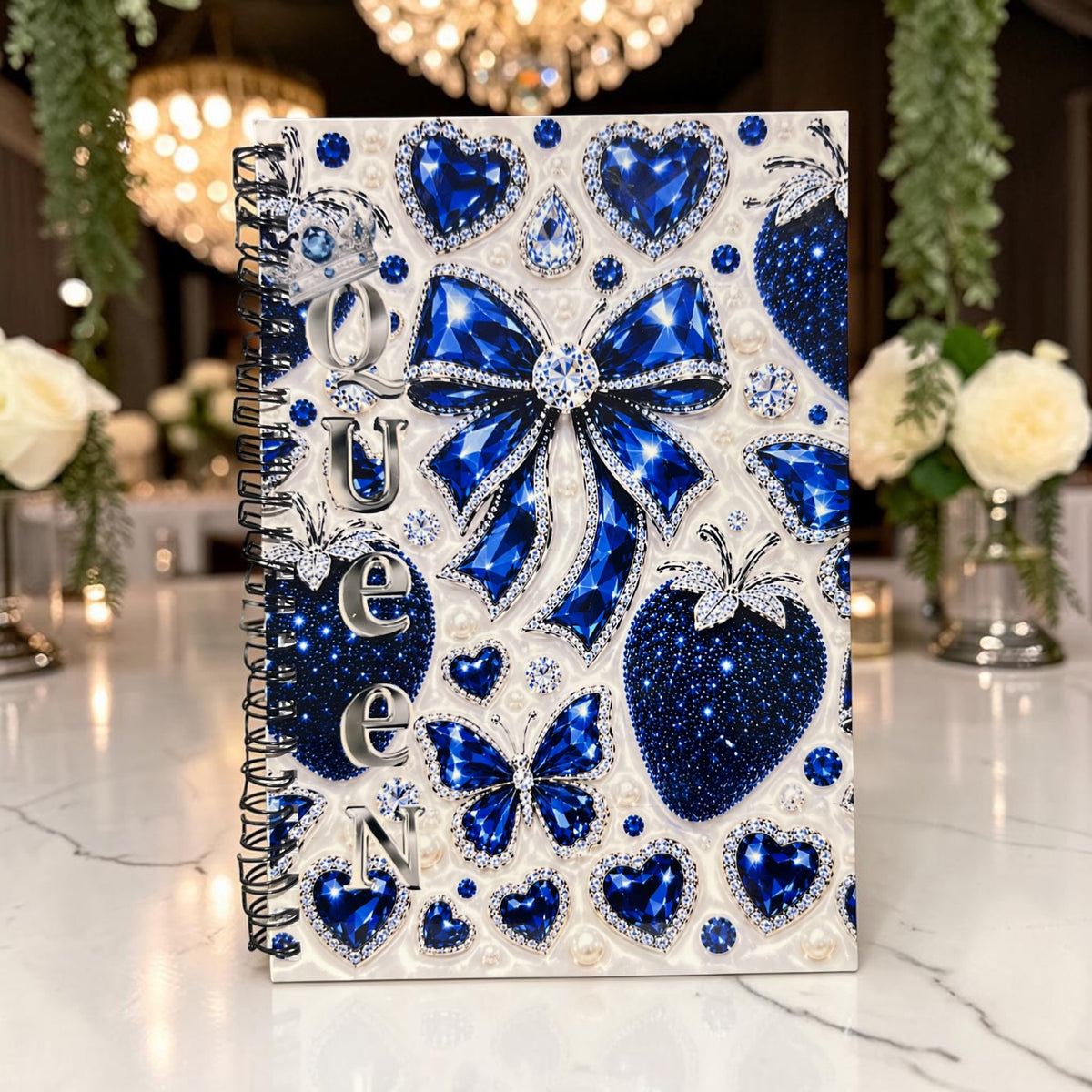 CUSTOM QUEEN PRINT 20OZ TEXTURED TUMBLER AND NOTEBOOK SET