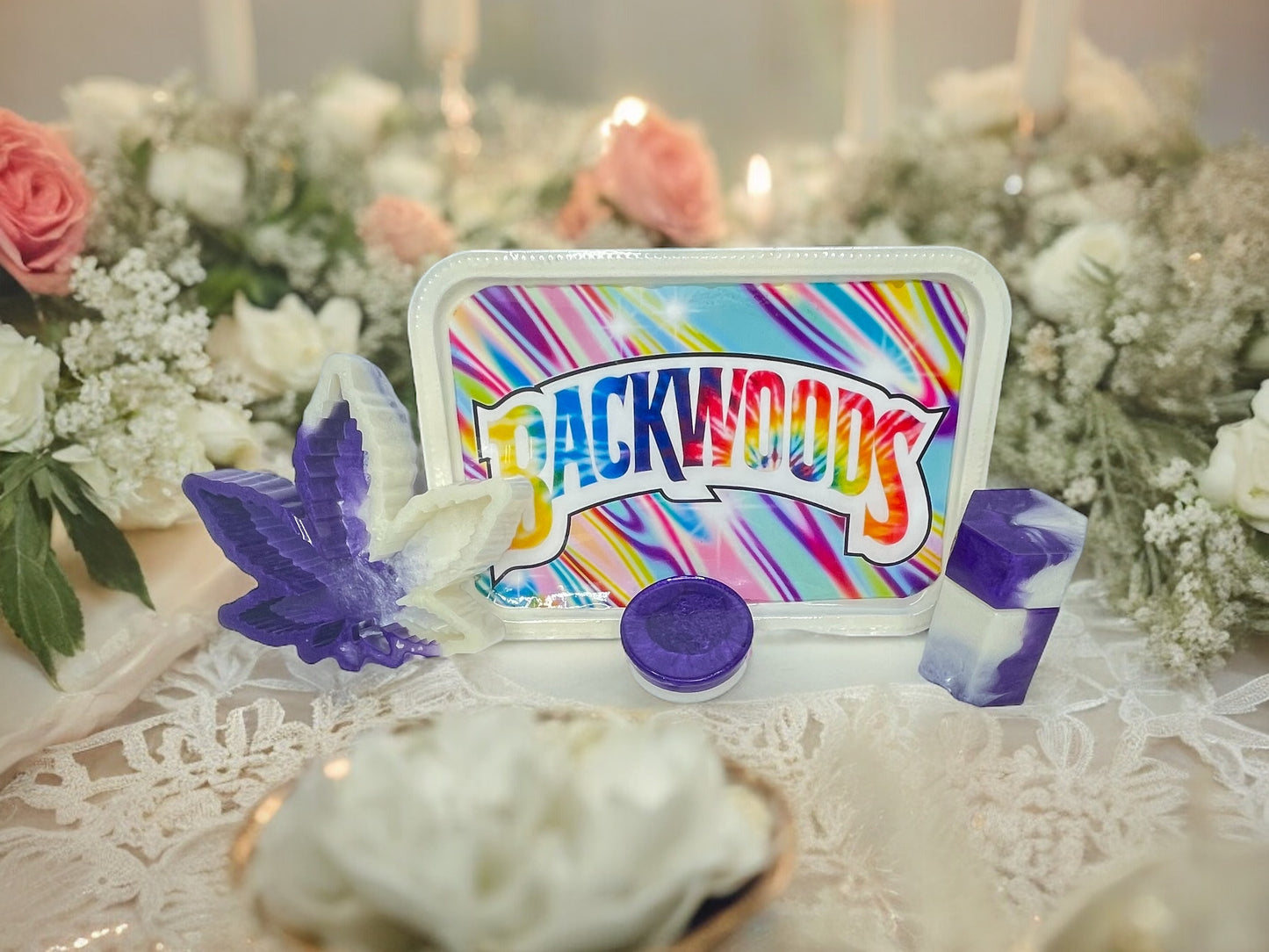 CUSTOM BACKWOOD ROLLING TRAY SET