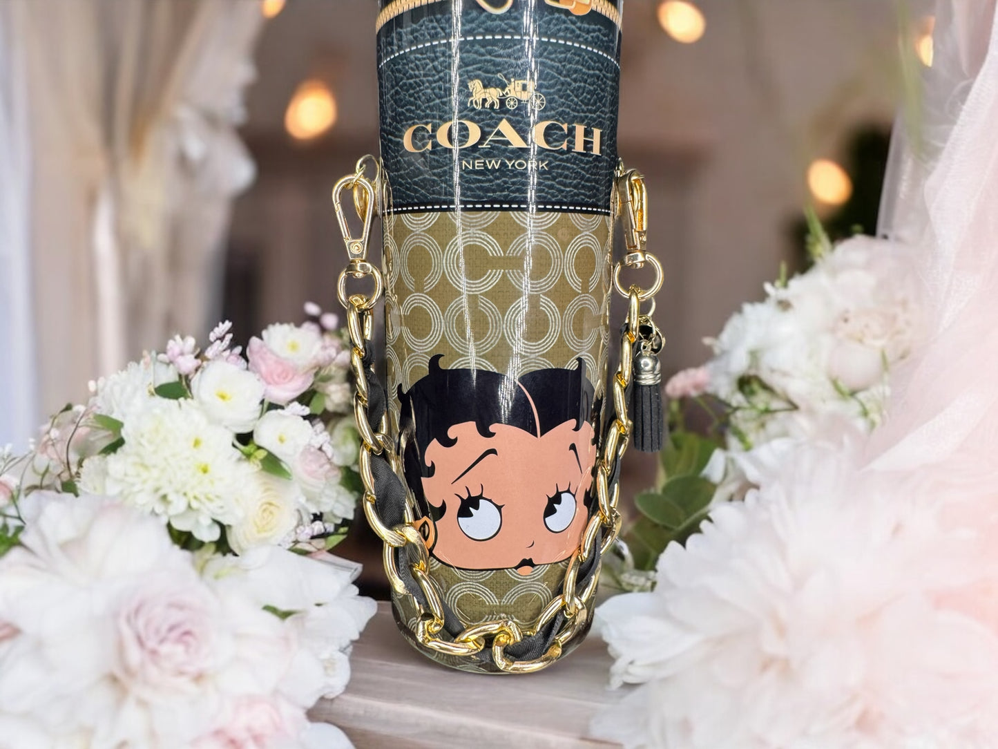 BROWN COACH BAG BETTY CUSTOM 20OZ PURSE TUMBLER