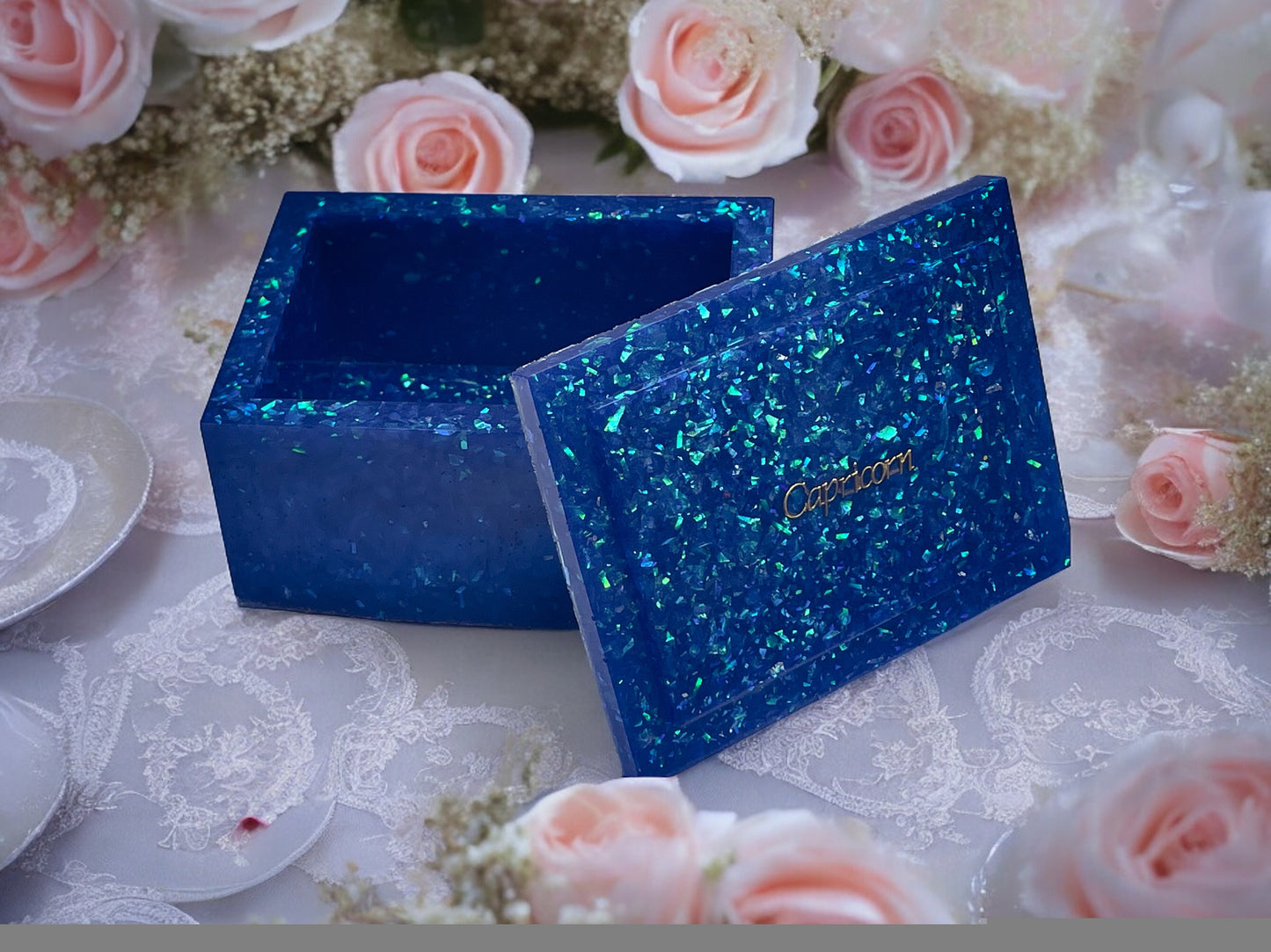 CUSTOM RESIN MADE ZODIAC JEWLERY BOX