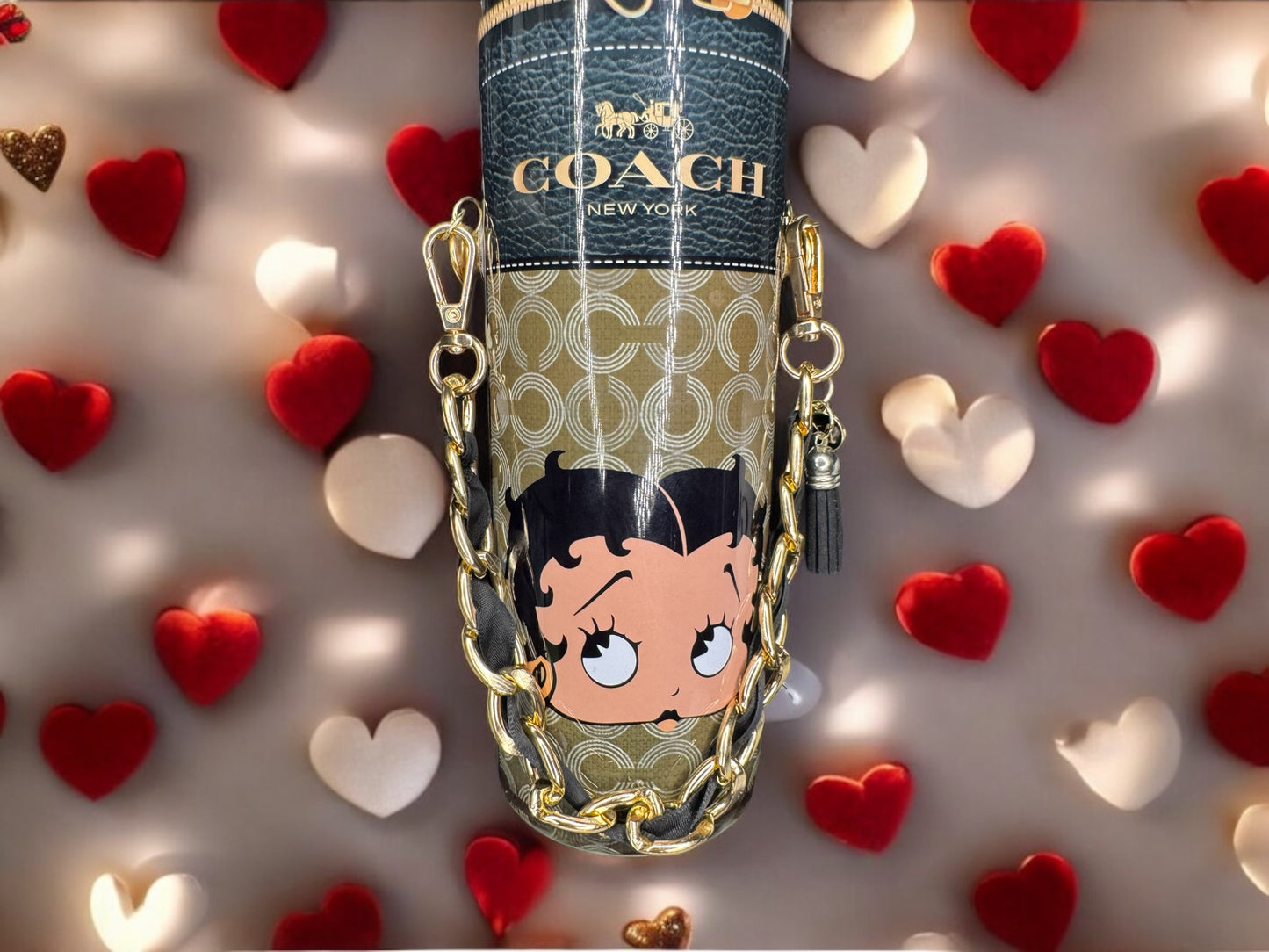 BROWN COACH BAG BETTY CUSTOM 20OZ PURSE TUMBLER