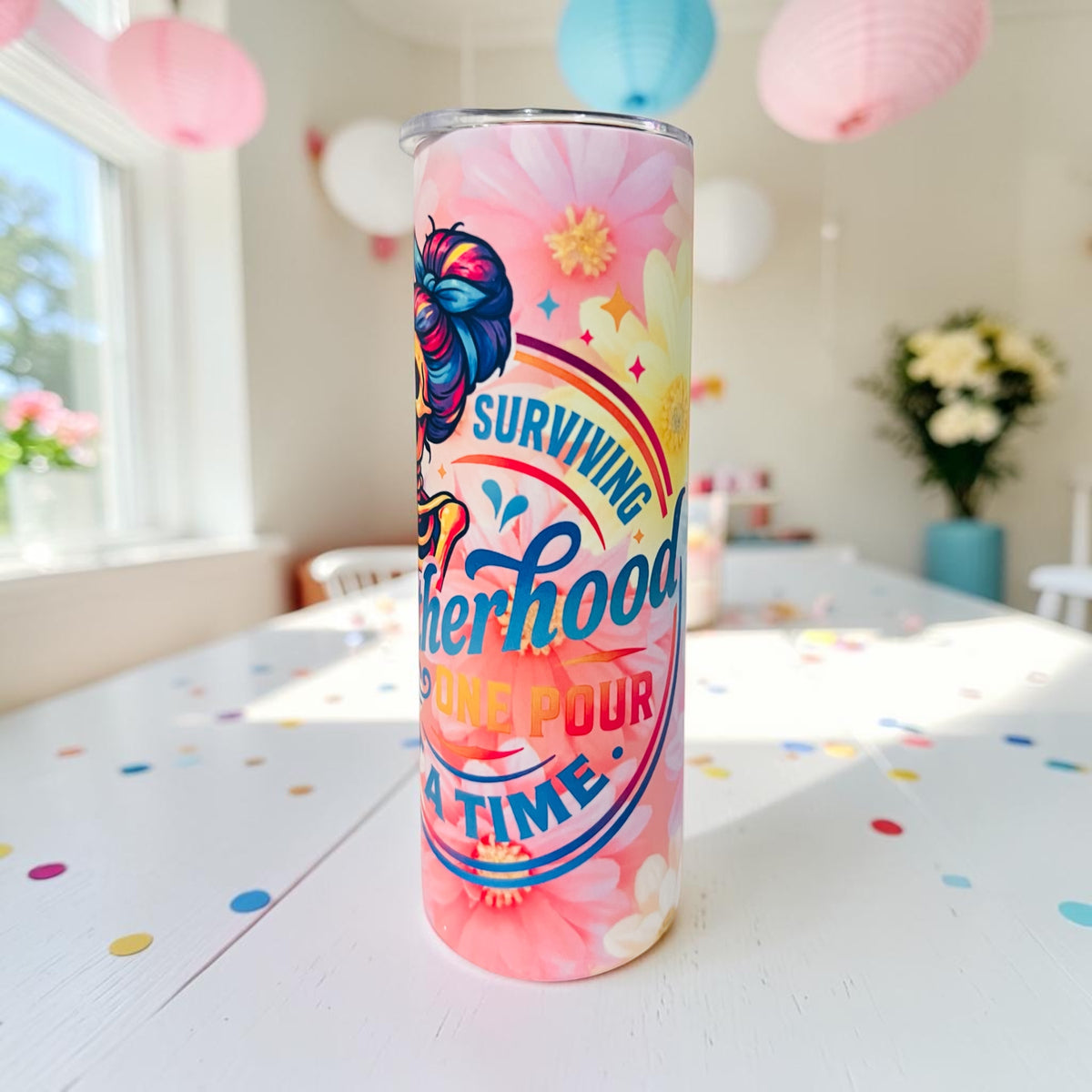 CUSTOM FUNNY MOM PRINT TUMBLER