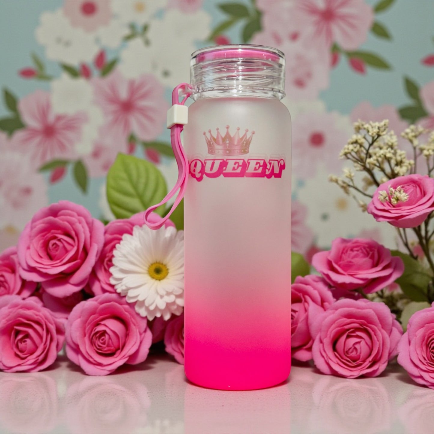 CUSTOM OMBRE QUEEN PRINT 500ML GLASS BOTTLE