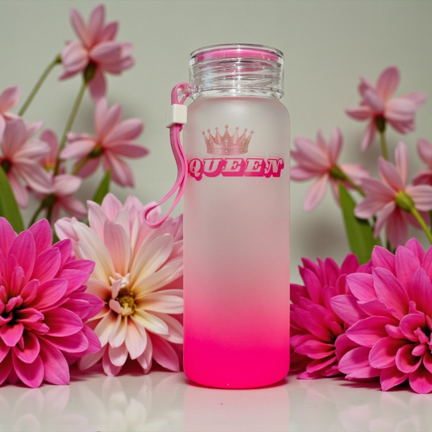 CUSTOM OMBRE QUEEN PRINT 500ML GLASS BOTTLE