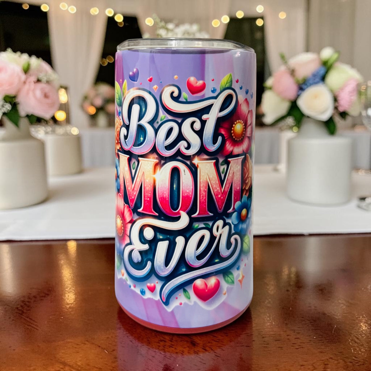CUSTOM BEST MOM PRINT 12OZ TUMBLER