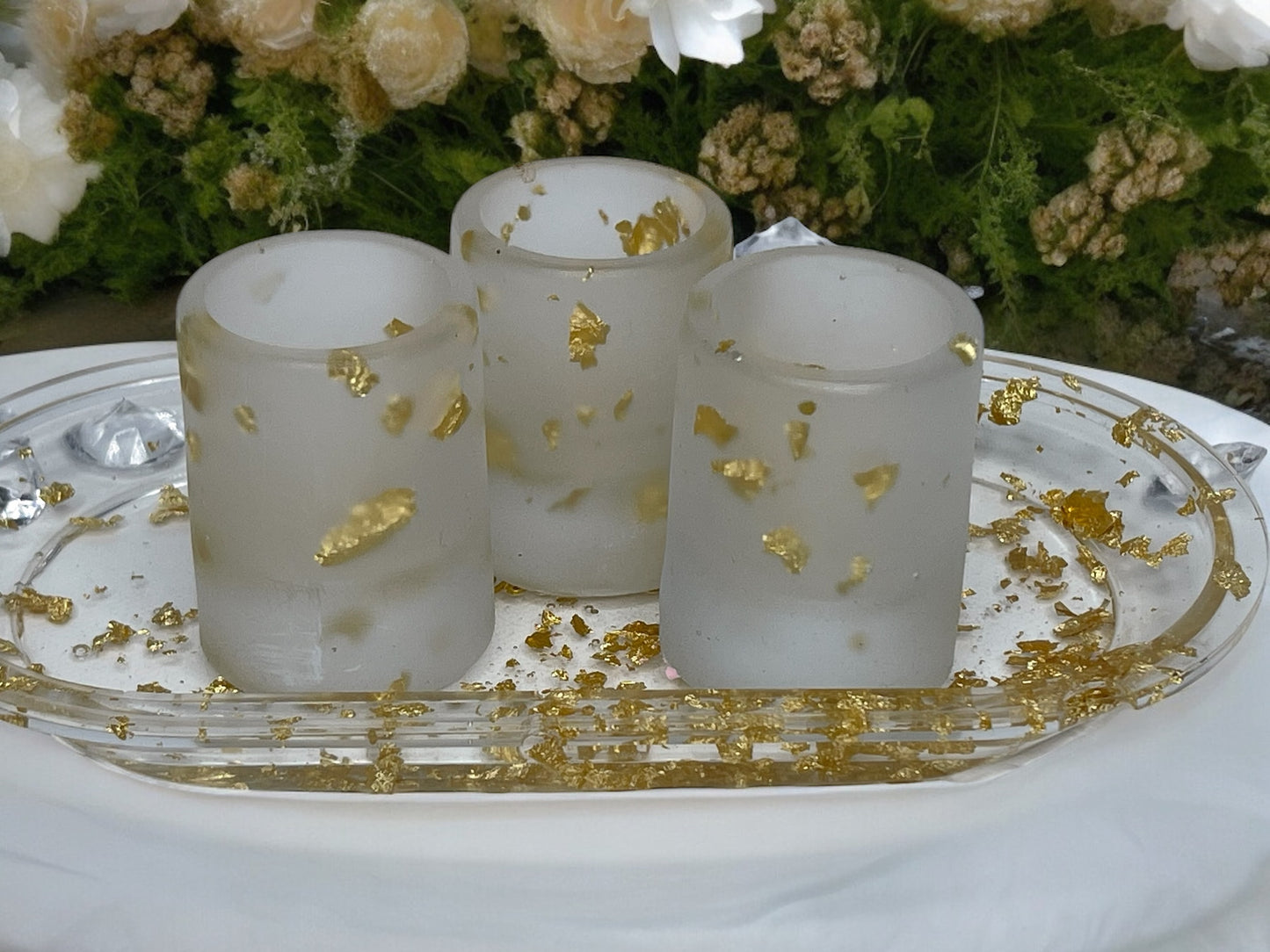 CUSTOM 20Z RESIN GLOW IN THE DARK SHOT GLASS SET