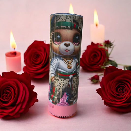 GUCCI BEAR PRINT 20OZ BLUETOOTH SPEAKER TUMBLER