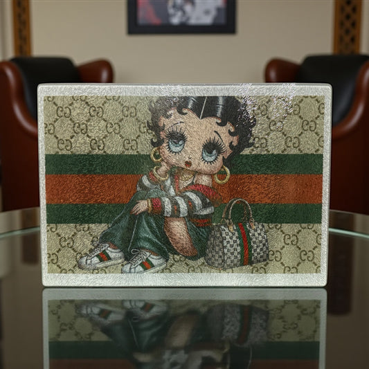 CUSTOM GUCCI BETTY TEMPERED GLASS CUTTING BOARD