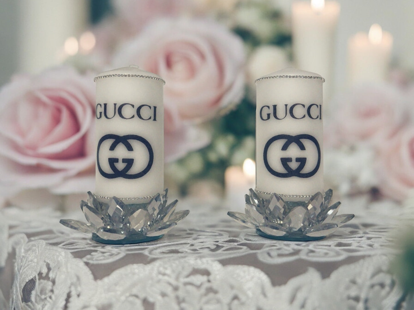 CUSTOM LUXURY BRAND PRINT DECORATIVE CANDLE SET