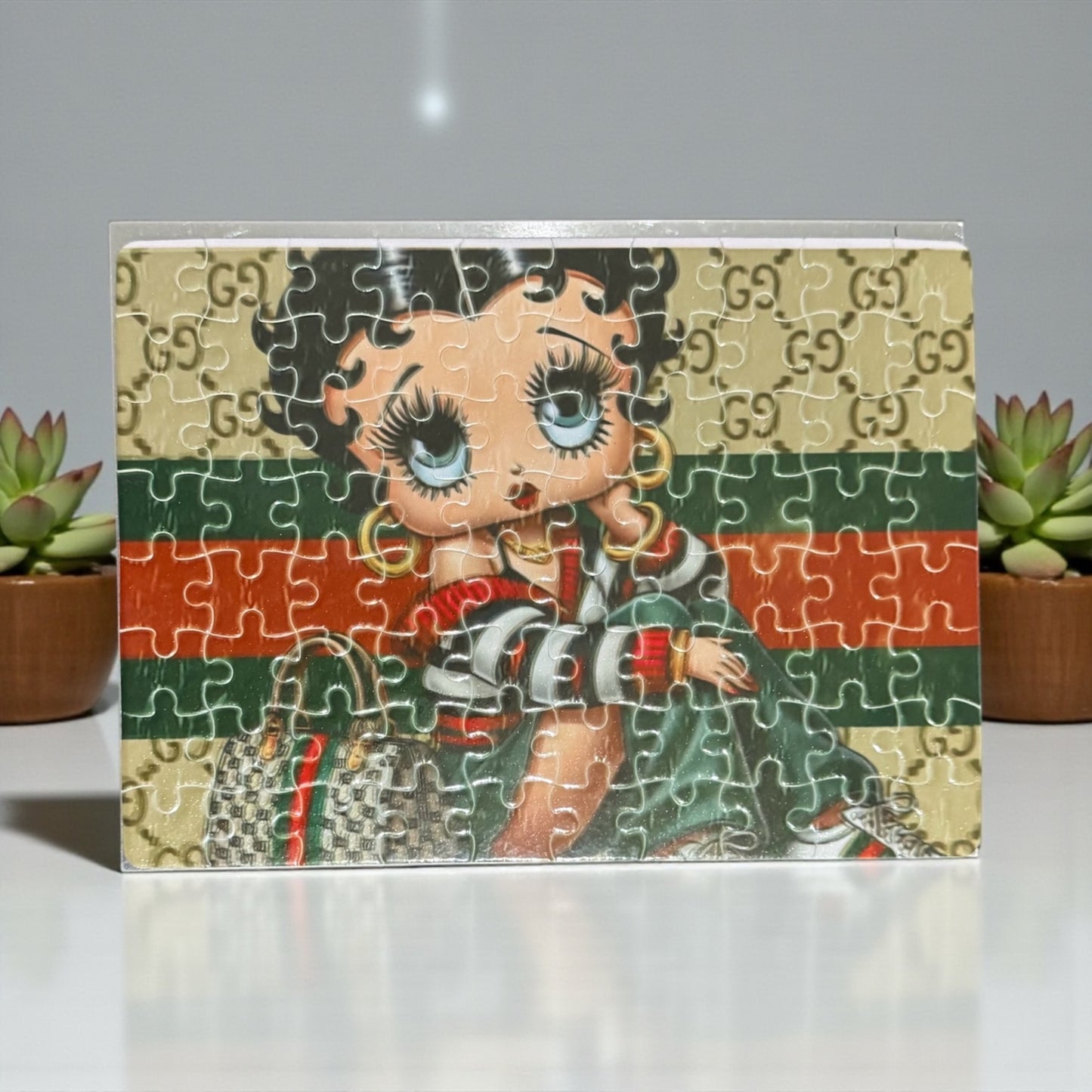CUSTOM GUCCI BETTY PRINT 5X7 PUZZLE WITH MATCHING BAG