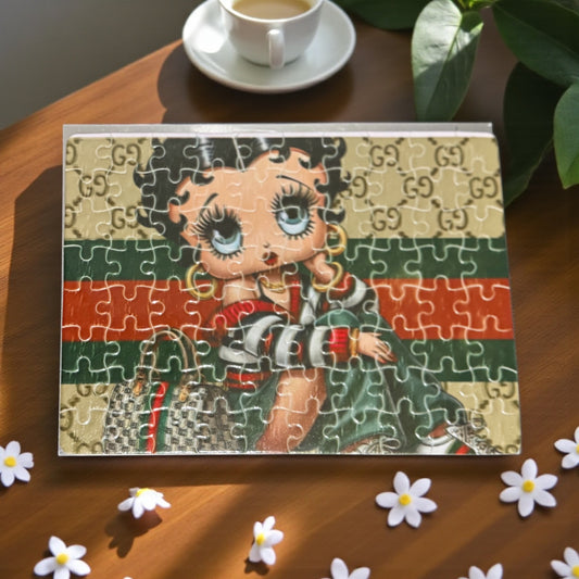 CUSTOM GUCCI BETTY PRINT 5X7 PUZZLE WITH MATCHING BAG