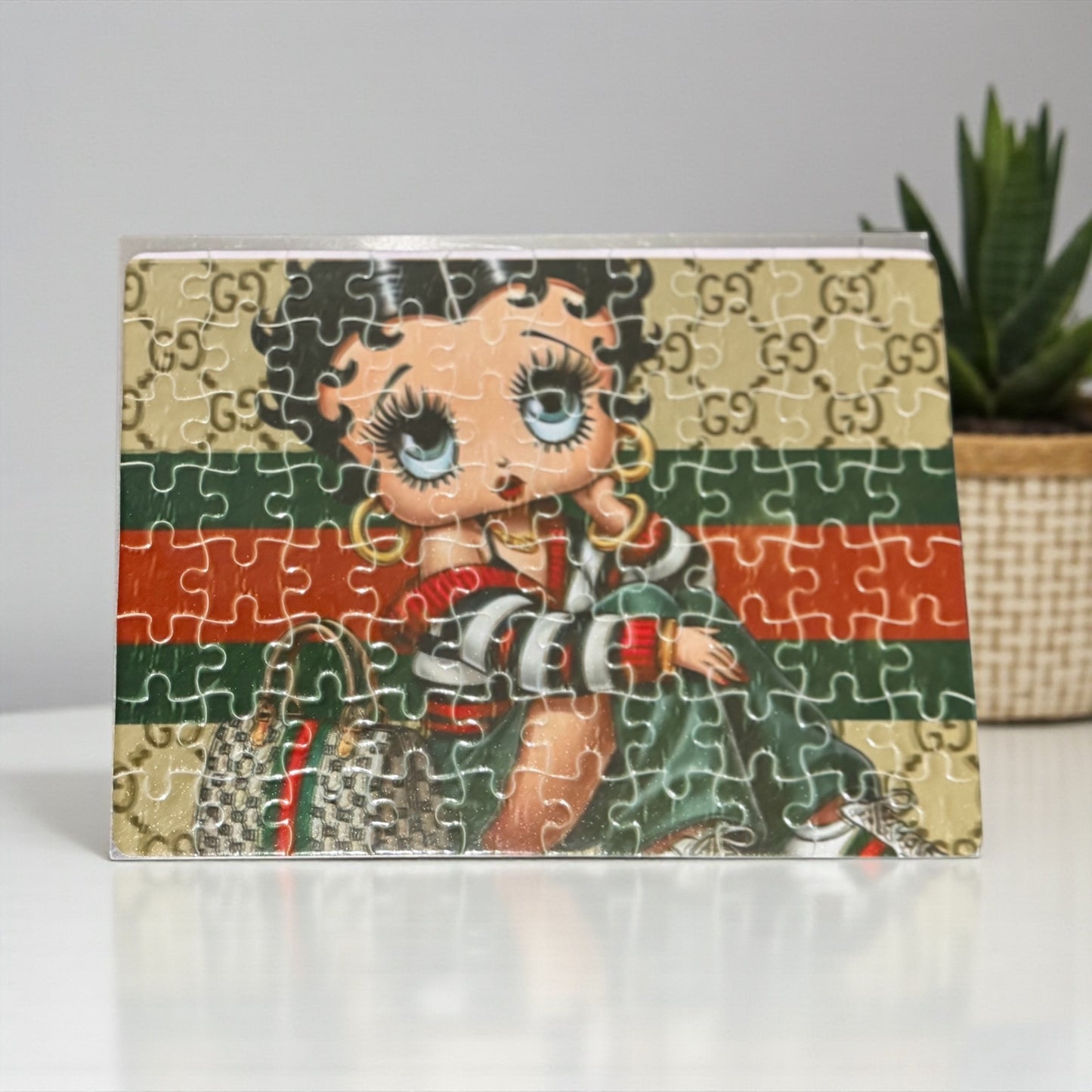 CUSTOM GUCCI BETTY PRINT 5X7 PUZZLE WITH MATCHING BAG