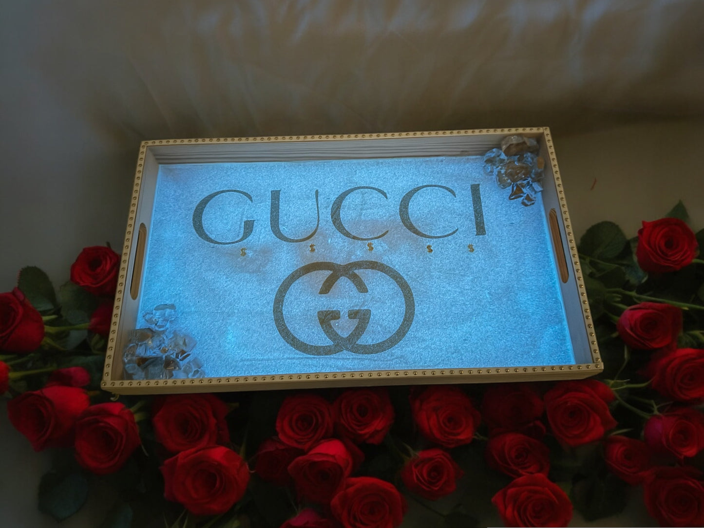 CUSTOM LUXURY BRAND WOOD SERVING TRAY