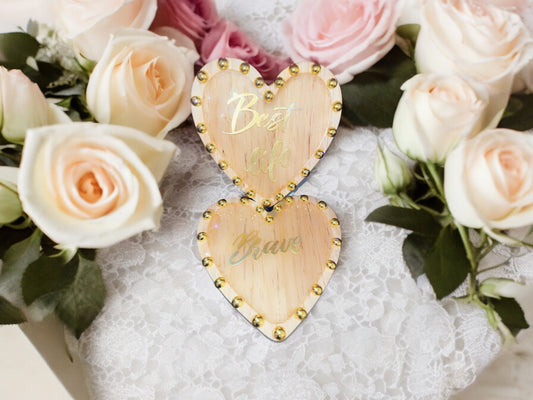 CUSTOM HEART SHAPE WOOD AND RESIN COASTERS