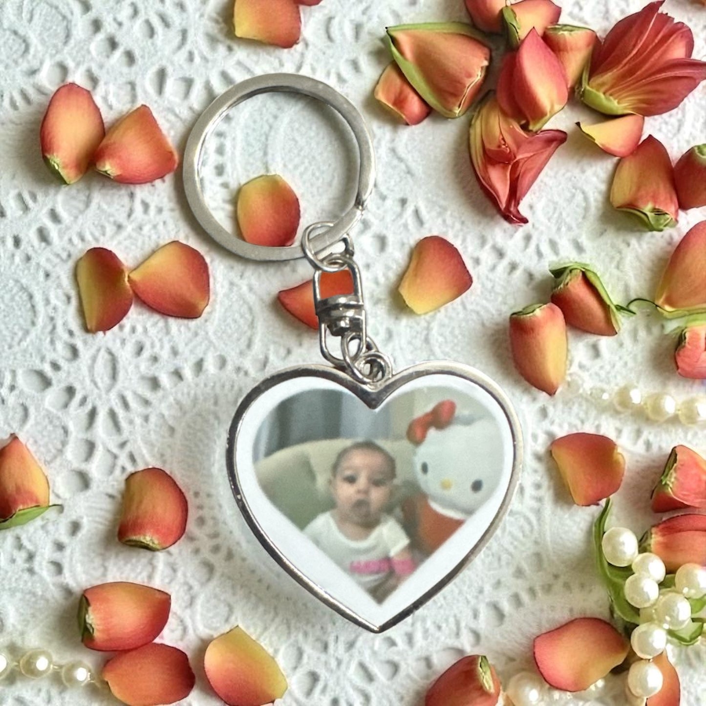 CUSTOM HEART SHAPE PICTURE KEY CHAIN