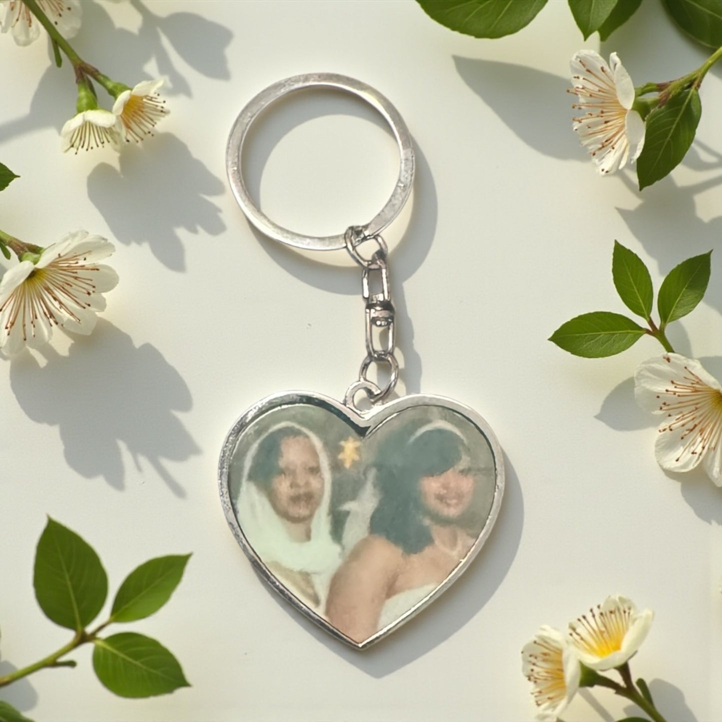 CUSTOM HEART SHAPE PICTURE KEY CHAIN