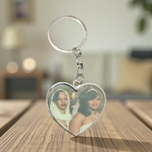 CUSTOM HEART SHAPE PICTURE KEY CHAIN