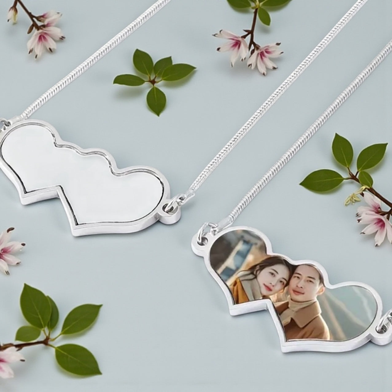 CUSTOM PICTURE HEART JEWELRY SET