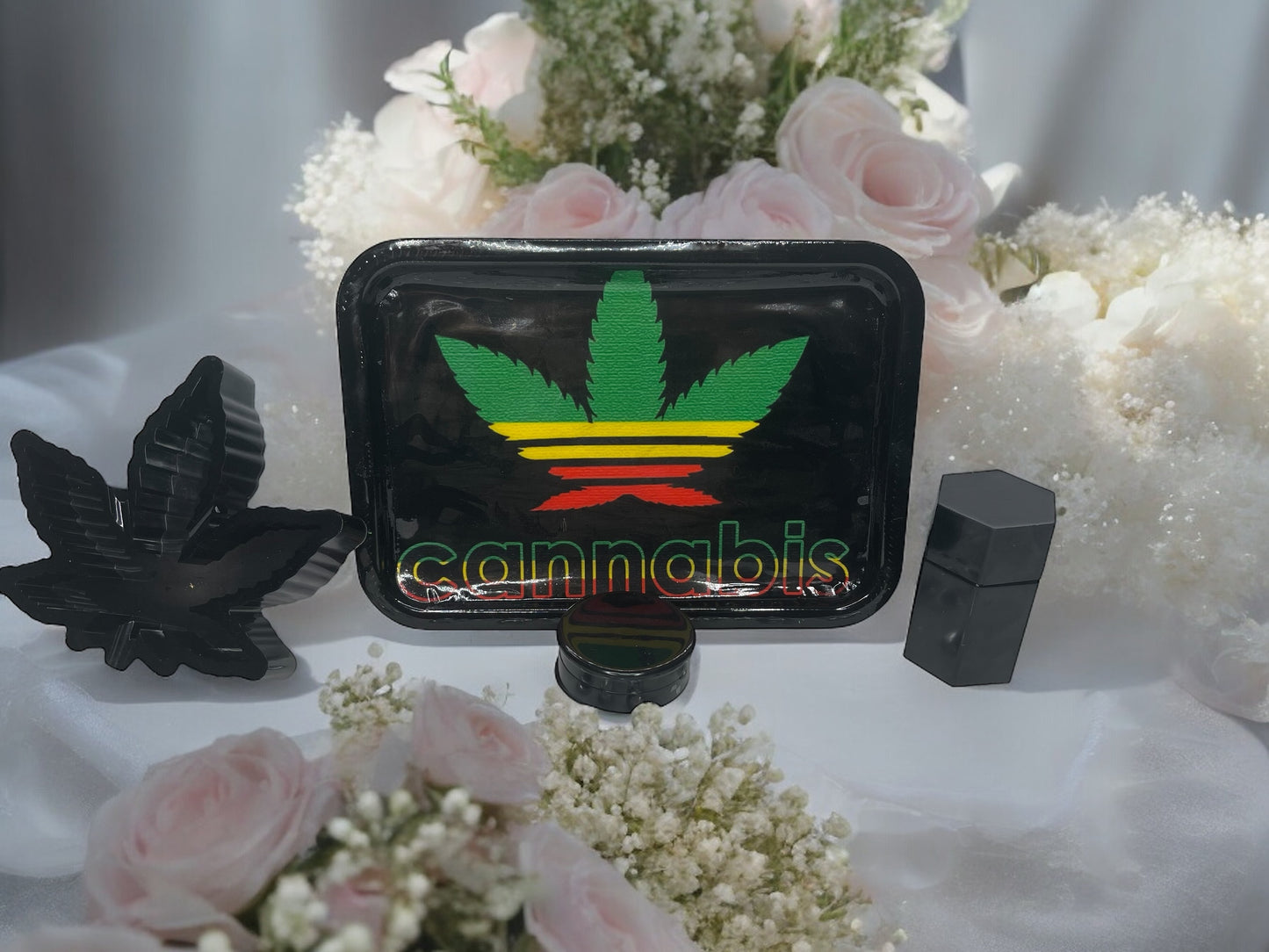 CUSTOM CANNABIS ROLLING TRAY SET