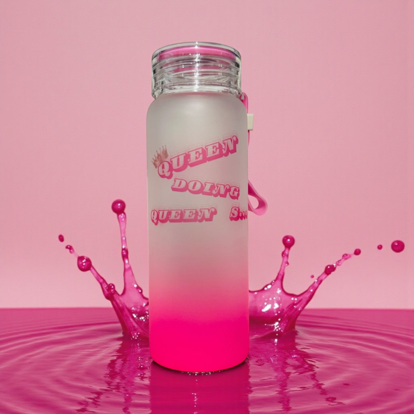 CUSTOM OMBRE QUEEN PRINT 500ML GLASS BOTTLE