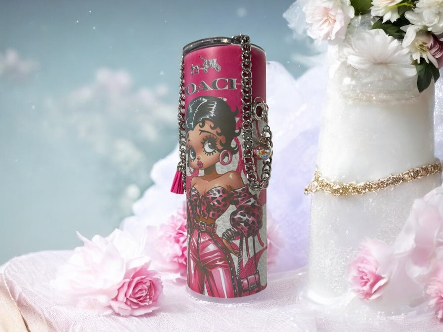 PINK COACH BAG BETTY 20OZ CUSTOM PURSE TUMBLER