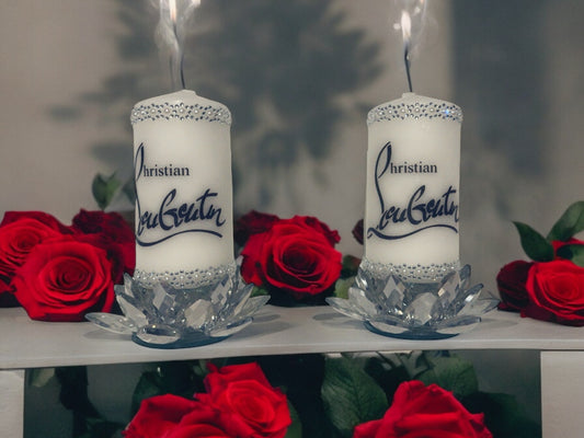 CUSTOM LUXURY BRAND PRINT DECORATIVE CANDLE SET