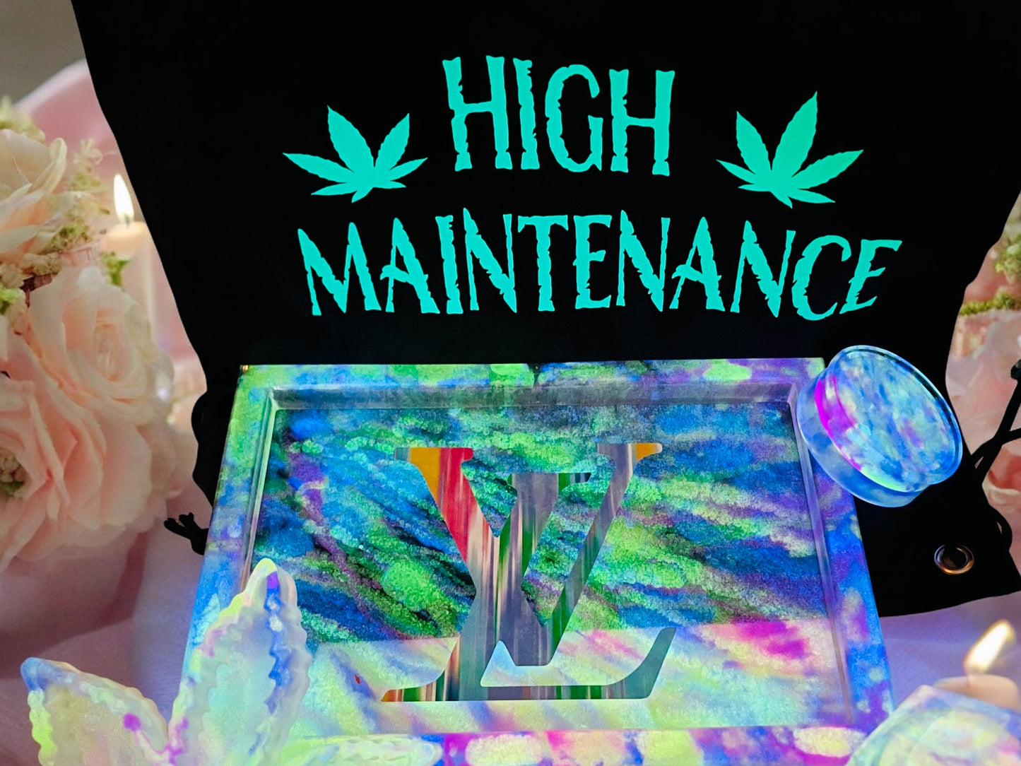 CUSTOM LUXURY BRAND ROLLING TRAY SET