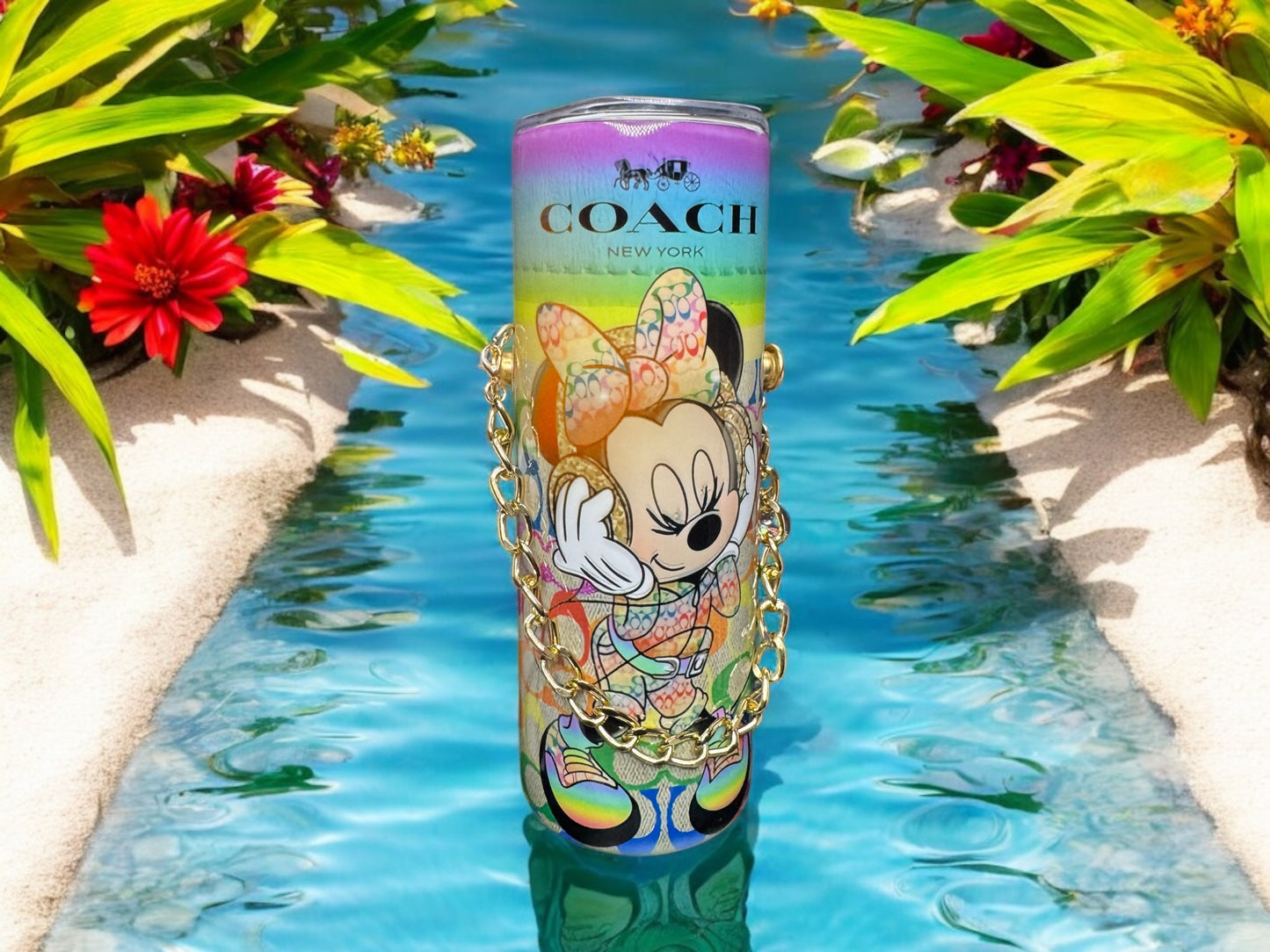 RAINBOW MINNIE CUSTOM 20OZ PURSE TUMBLER