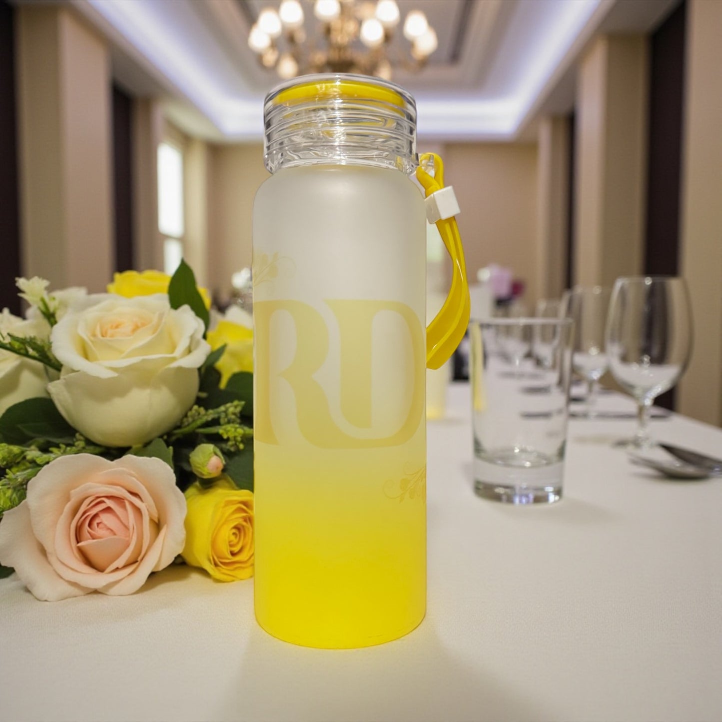MONOGRAM INITIAL OMBRE 500ML GLASS BOTTLE