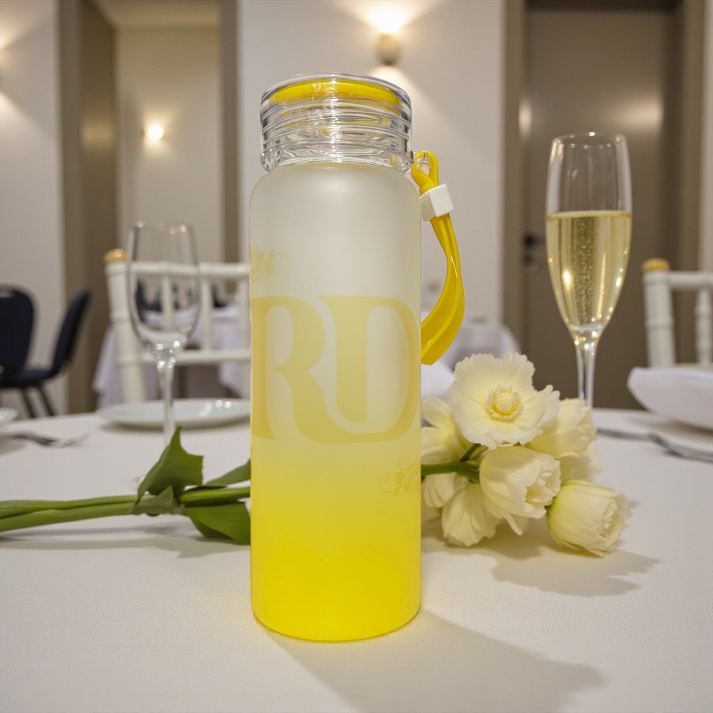 MONOGRAM INITIAL OMBRE 500ML GLASS BOTTLE