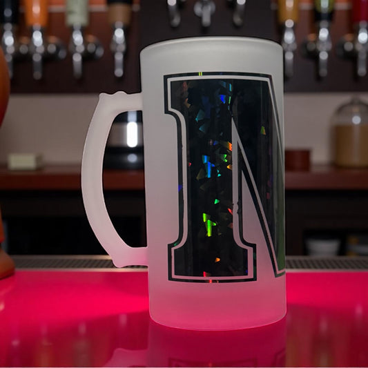 CUSTOM OMBRE INITIAL VINYLE GLASS CUP