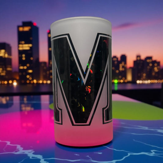 CUSTOM OMBRE INITIAL VINYLE GLASS CUP