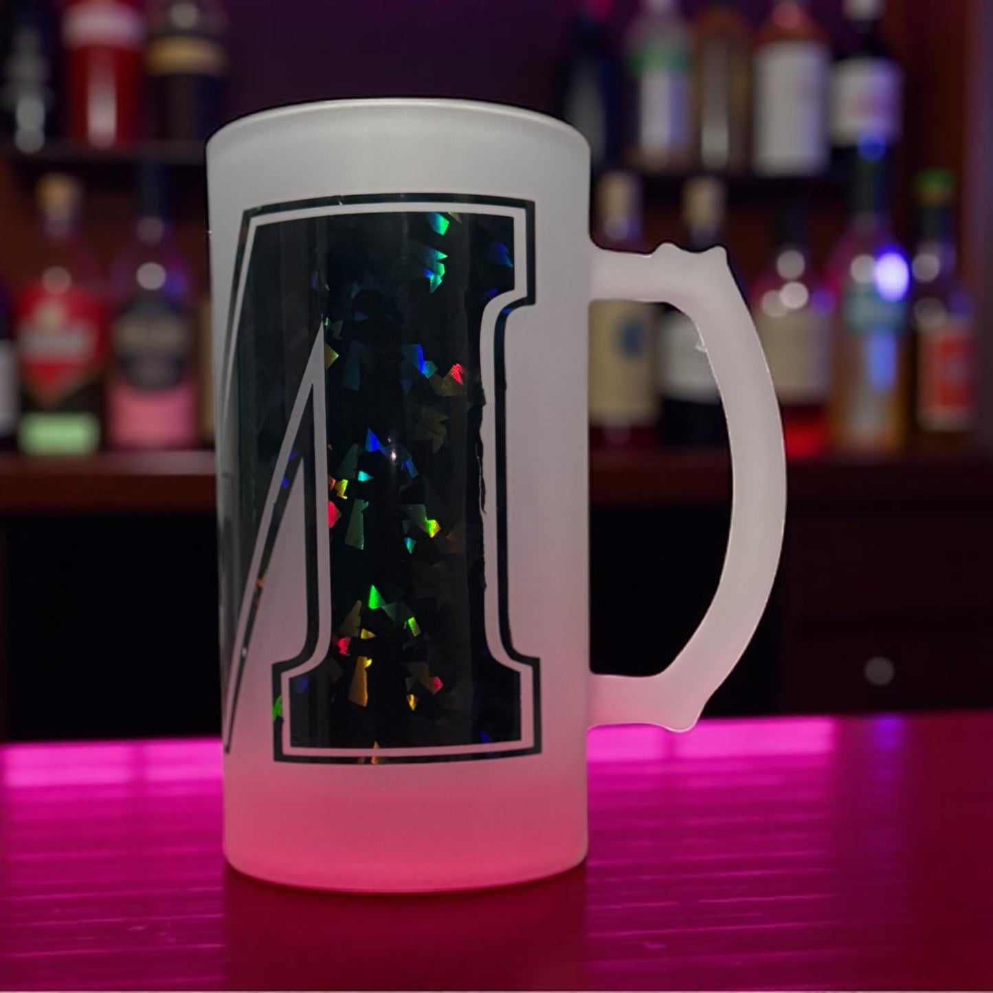 CUSTOM OMBRE INITIAL VINYLE GLASS CUP