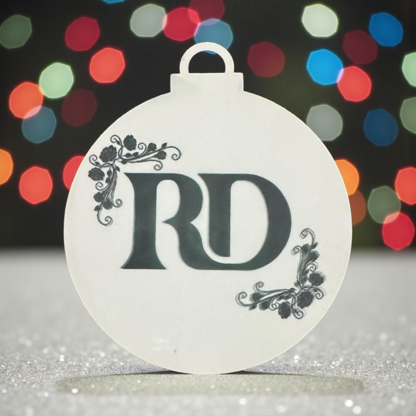 CUSTOM MONOGRAM NAME CHRISTMAS ORNAMENT