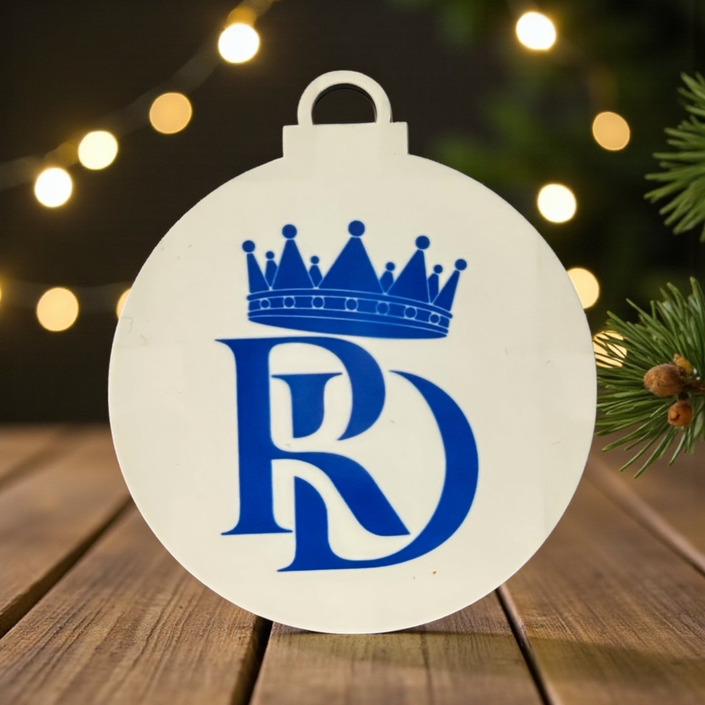 CUSTOM MONOGRAM NAME CHRISTMAS ORNAMENT