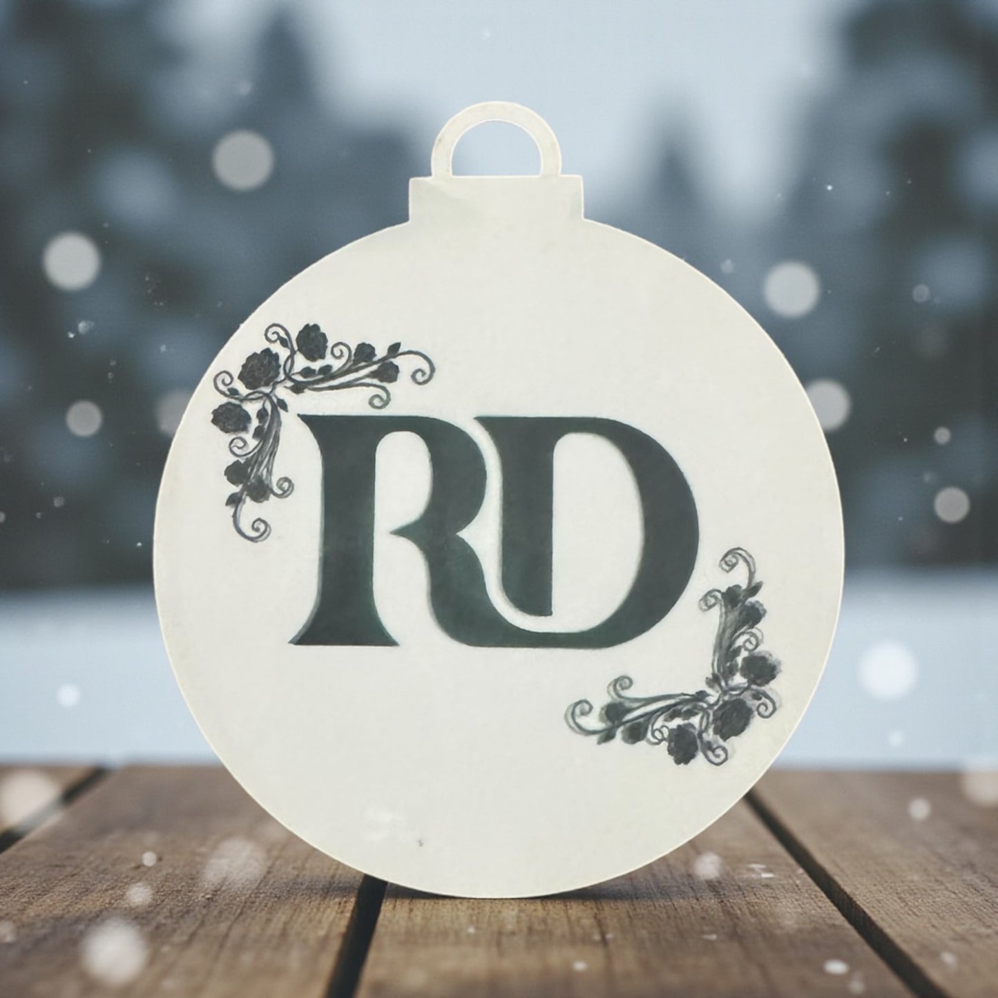 CUSTOM MONOGRAM NAME CHRISTMAS ORNAMENT