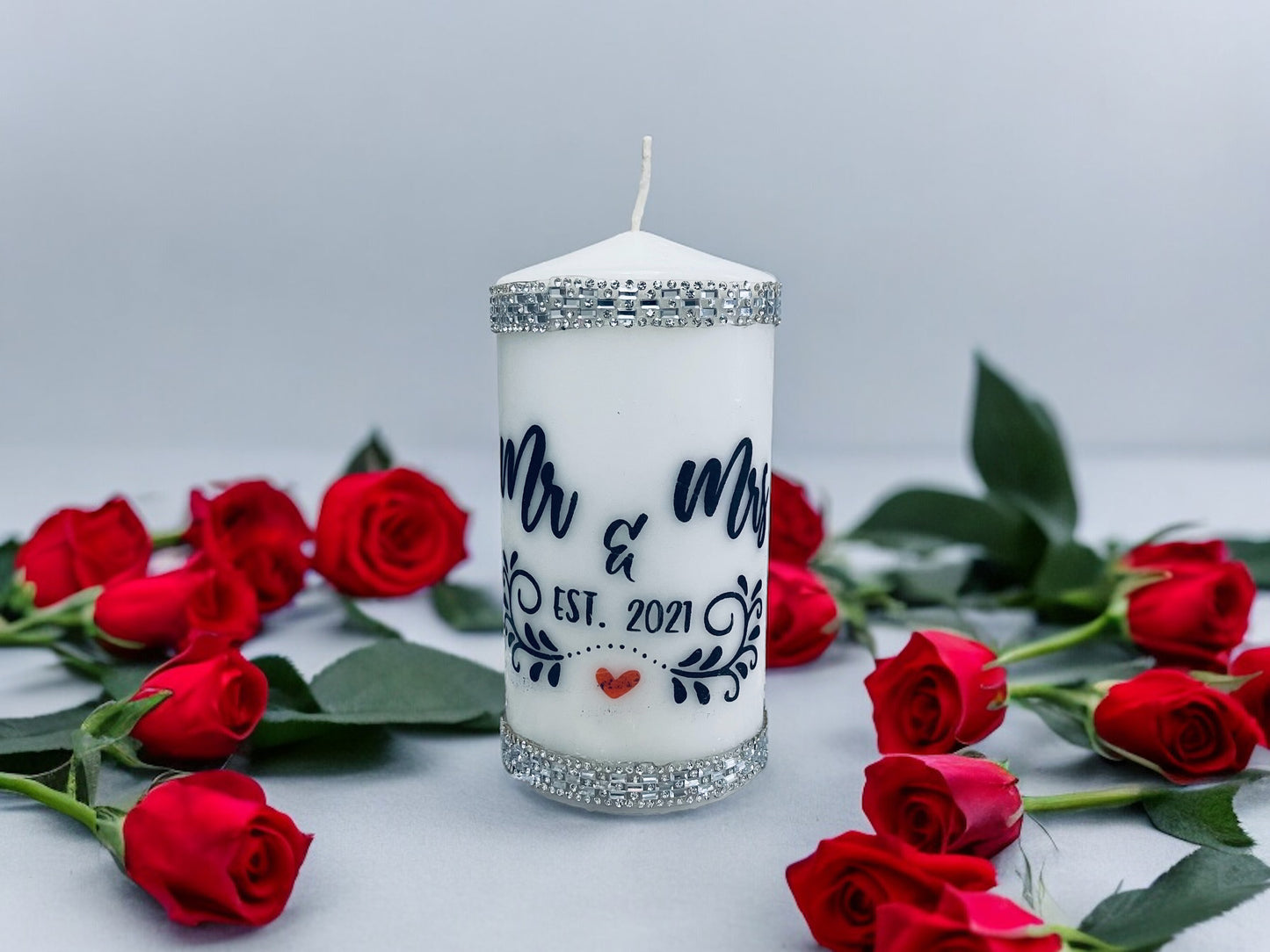 CUSTOM MR. AND MRS. DECRETIVE CANDLE SET