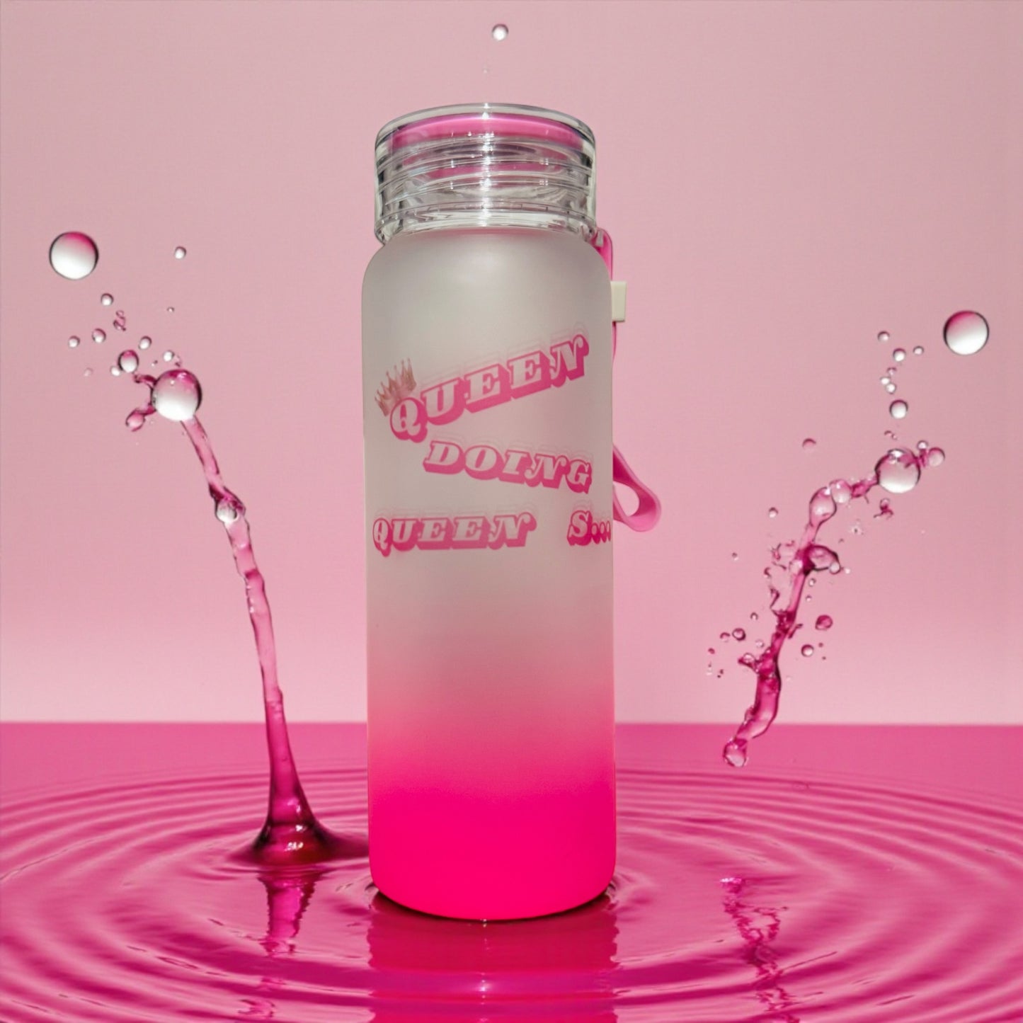 CUSTOM OMBRE QUEEN PRINT 500ML GLASS BOTTLE