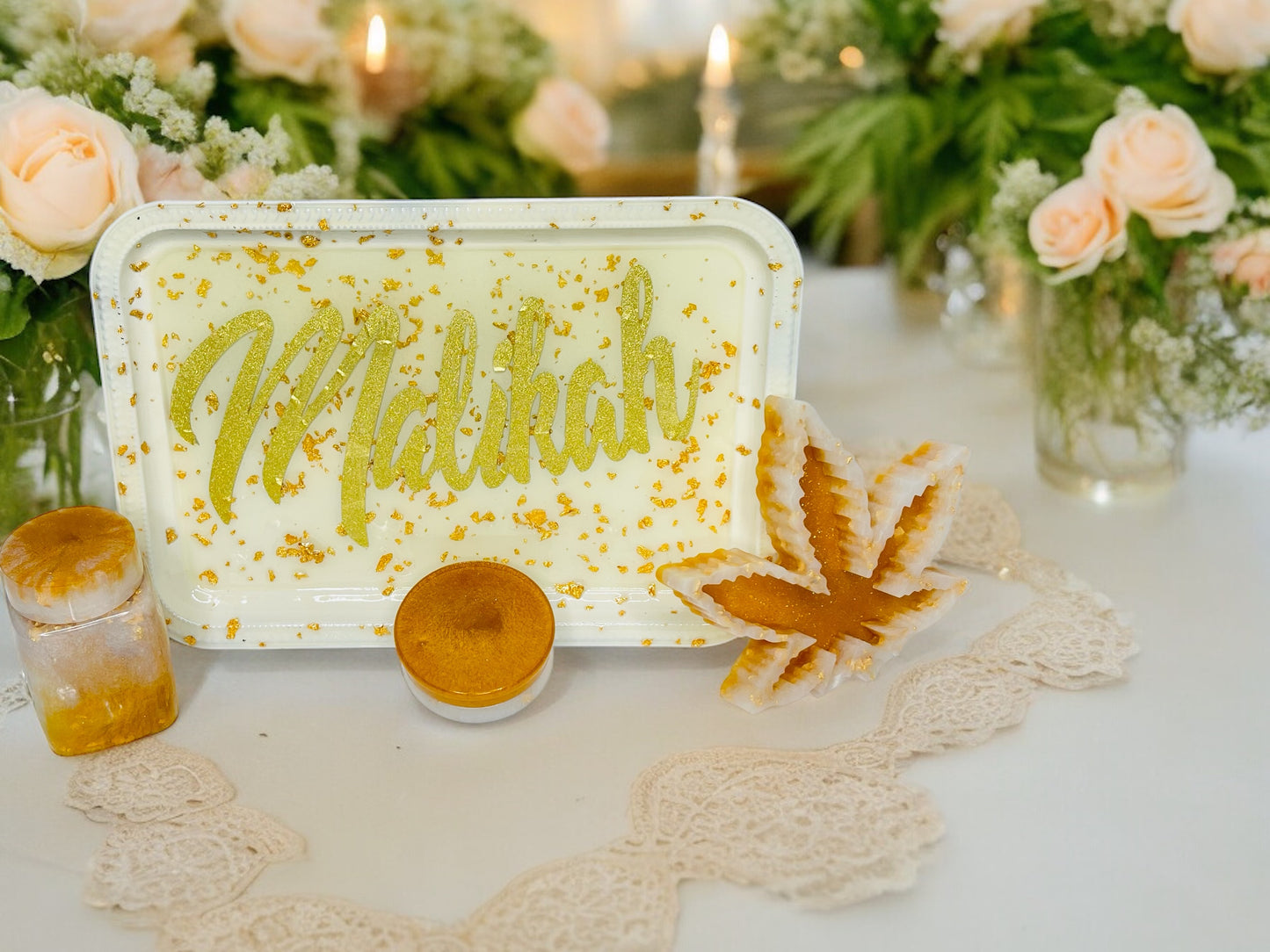 CUSTOM NAME ROLLING TRAY SET