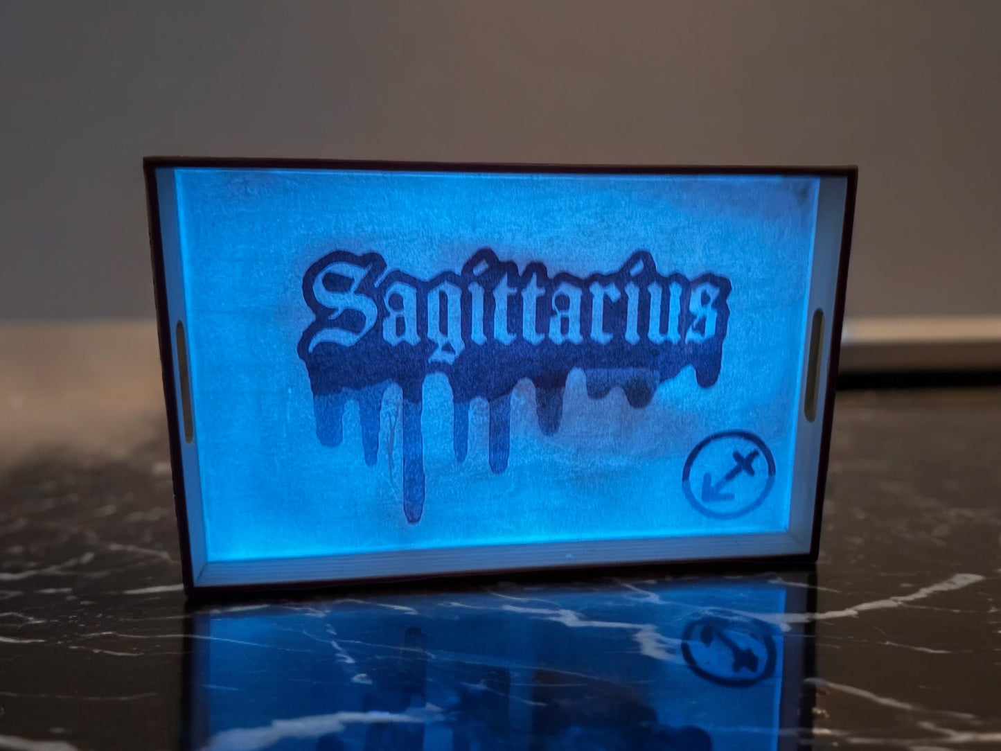 CUSTOM ZODIAC WOOD RESIN COVERED SERVING TRAY