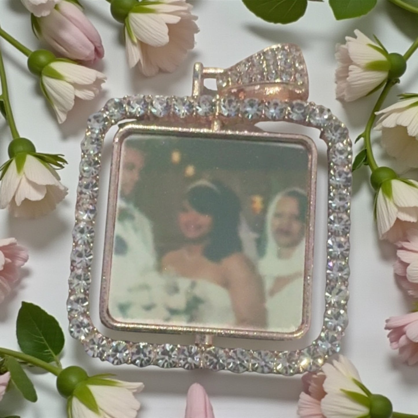 CUSTOM PICTURE DIAMOND DOUBLE SIDED NECKLACE