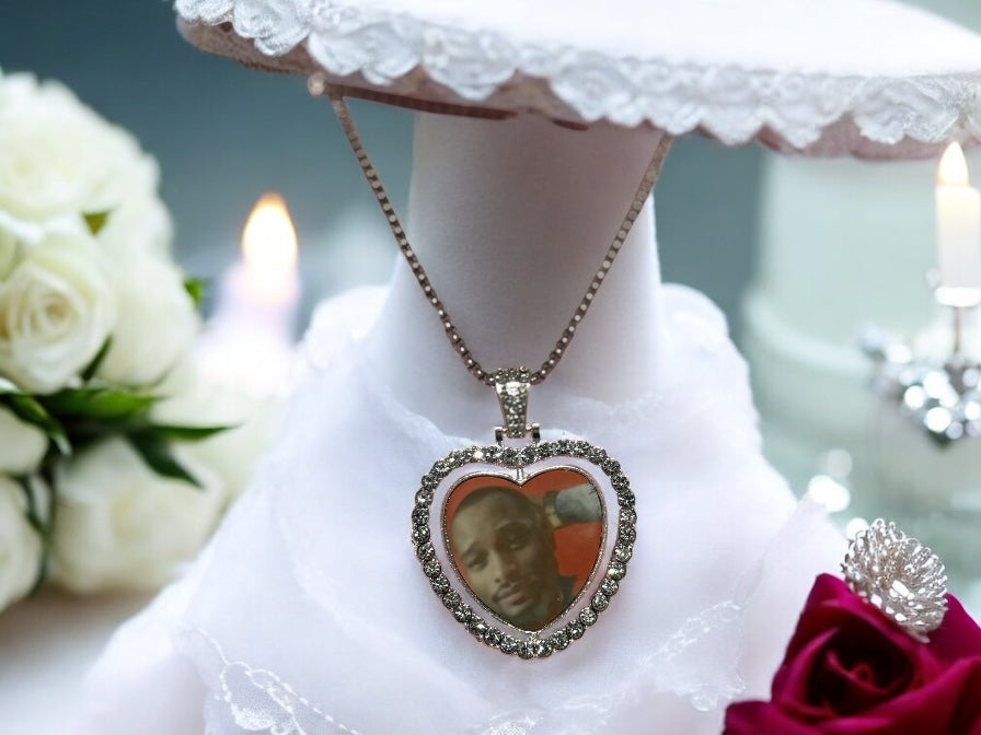 CUSTOM PICTURE DIAMOND DOUBLE SIDED NECKLACE