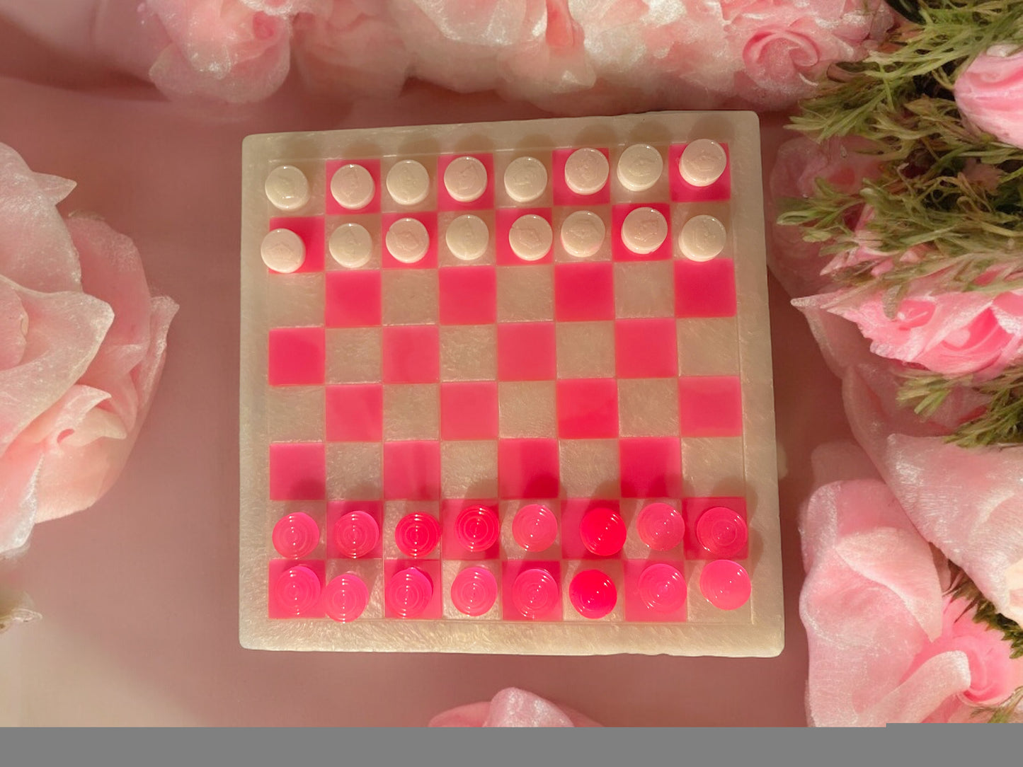 CUSTOM CHESS OR CHECKERS RESIN SET